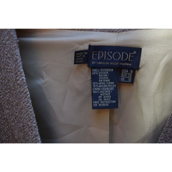 Vintage Episode Blazer by Carolyn Wright Freeman Gray Wool Blend UK 10 / US 8 - Picture 3 of 4